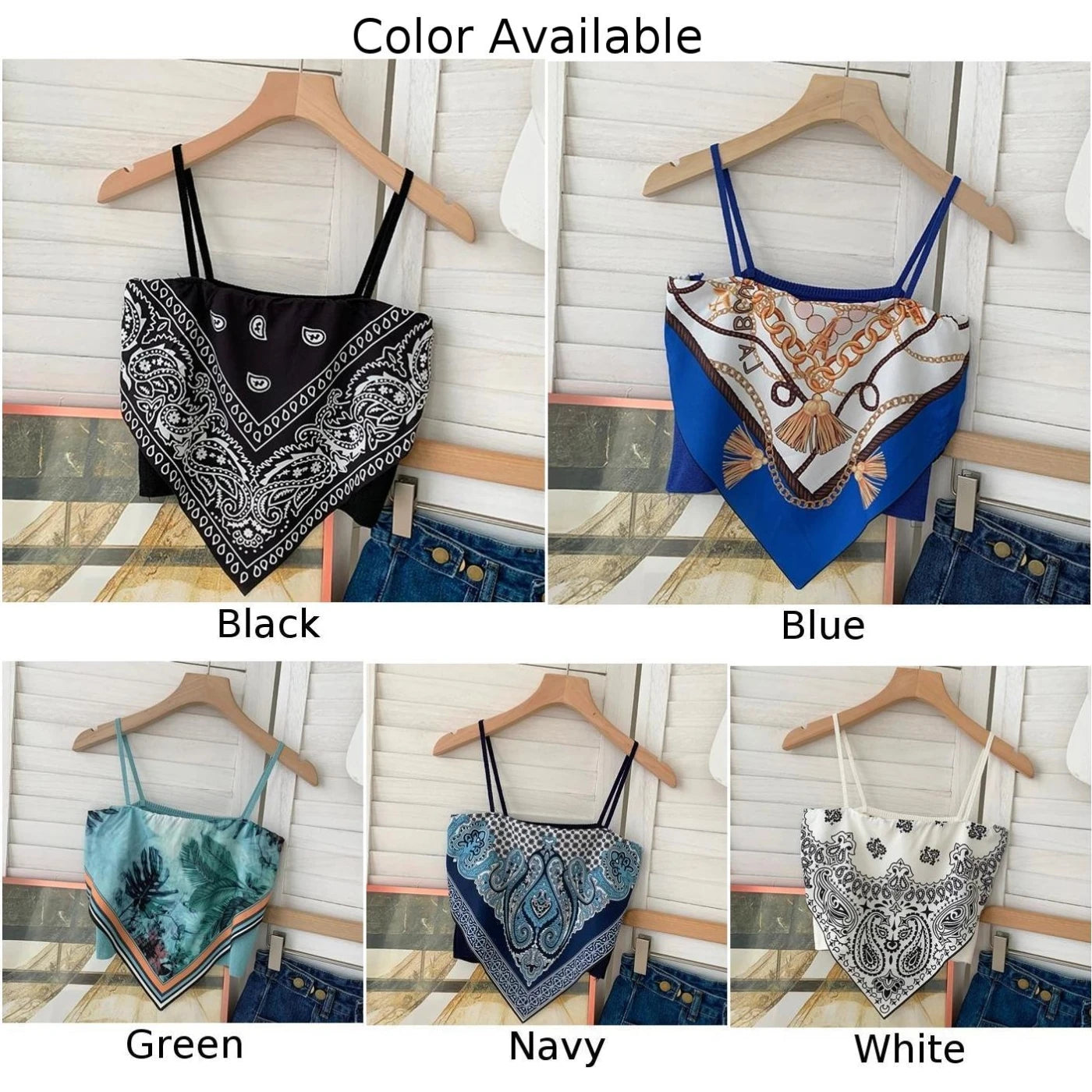 Women's Printed Sleeveless Tank Top Shirt Basic Solid Tank Top Fashion Satin Lace Up Italian Noodle Bandana Tube Crop Top