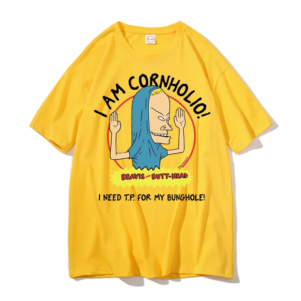I Am Cornholio T-shirt Beavis Scary Art Gift Men Tee Short Sleeve Beavis and Butt Head T Shirt I Need T P for My Bunghole Tshirt