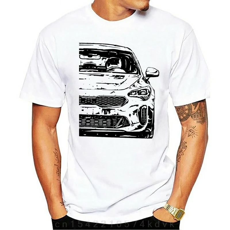 Kia StingerMeliert Leisure Fashion 100% cotton O-neck T-shirt