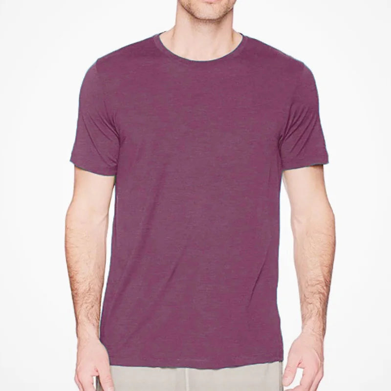 100% Superfine Merino Wool T shirt Men Base Layer Merino Shirt Wicking Breathable Quick Dry Anti-Odor No-itch USA Size