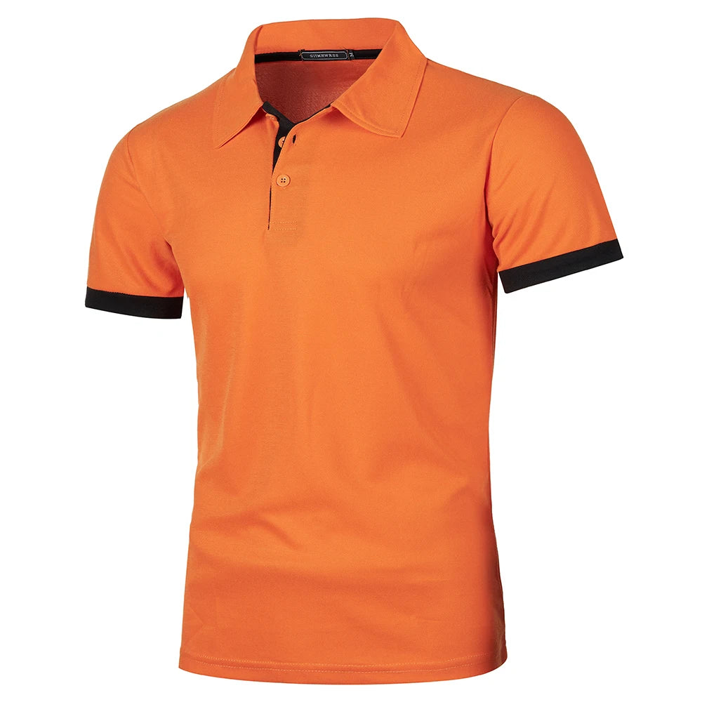Summer Men Polo Men Shirt Short Sleeve Polo Shirt Contrast Color Polo New Clothing Streetwear Casual Fashion Men Collar Tops