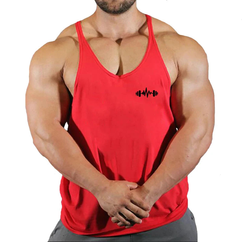 Brand Gym Stringer Tank Top Men Bodybuilding Clothing Cotton Sleeveless Shirt Man Fitness Vest Singlet Sportwear Workout Tanktop