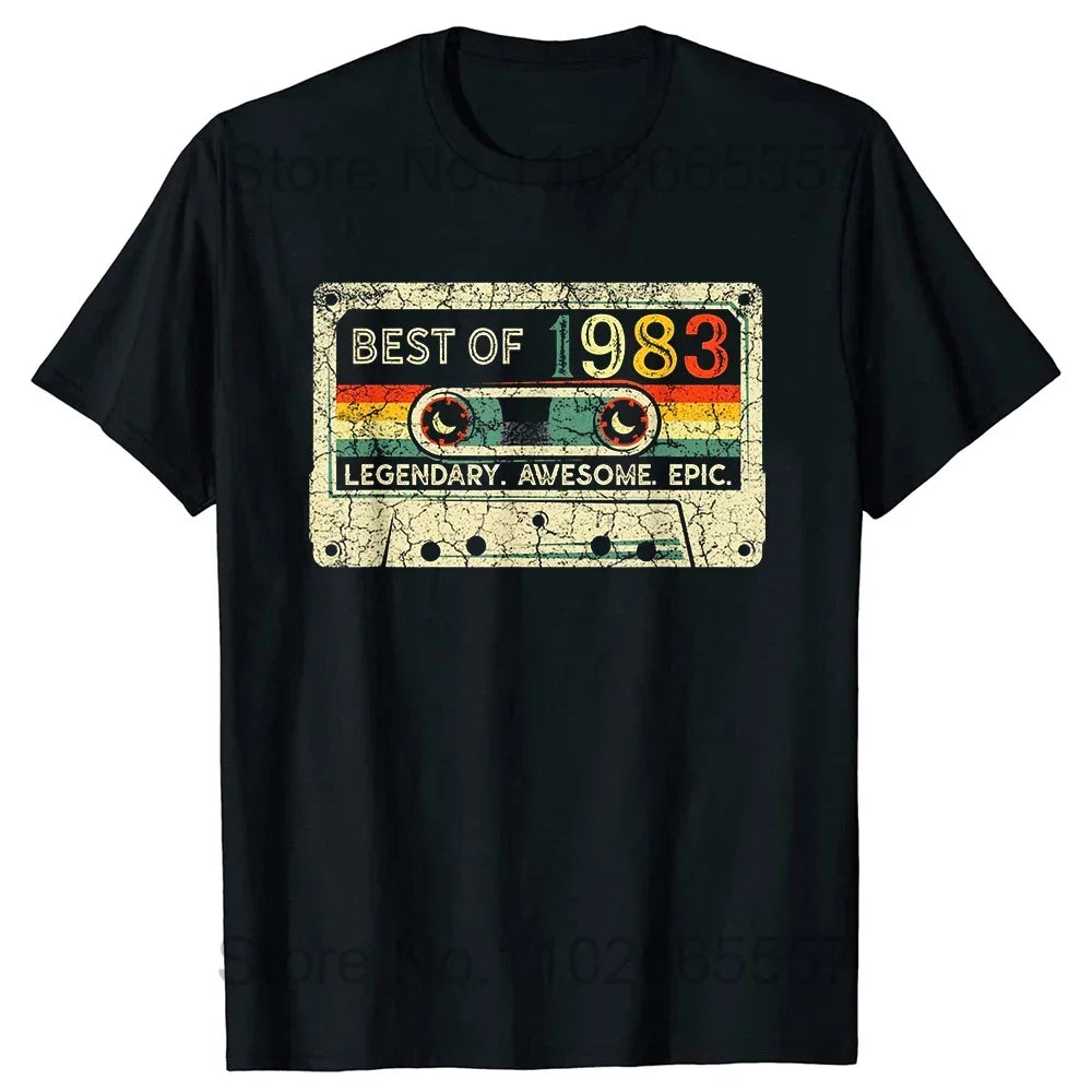 41 Years Old Made in 1983 Classic Original Vintage  T Shirt for Men Father Days Gift Idea Classic Accessories TShirt Cotton Tees