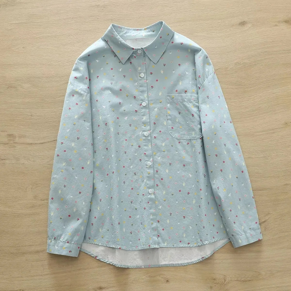Fashion Women Printed Shirts Cotton Casual Blouses and Tops 2024 New Loose Style Exquisite Lady Long Sleeve Shirt Female Clothes