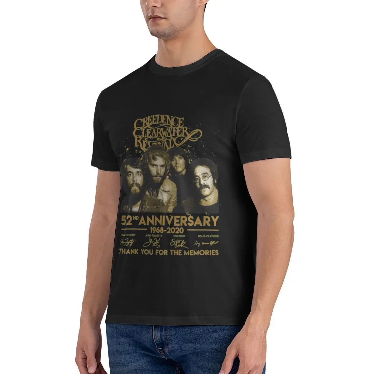 Funny 52 Years Creedence Clearwater Revival Classic Men's T-shirt Printed Tops are loose and slim fit Women's T-shirts