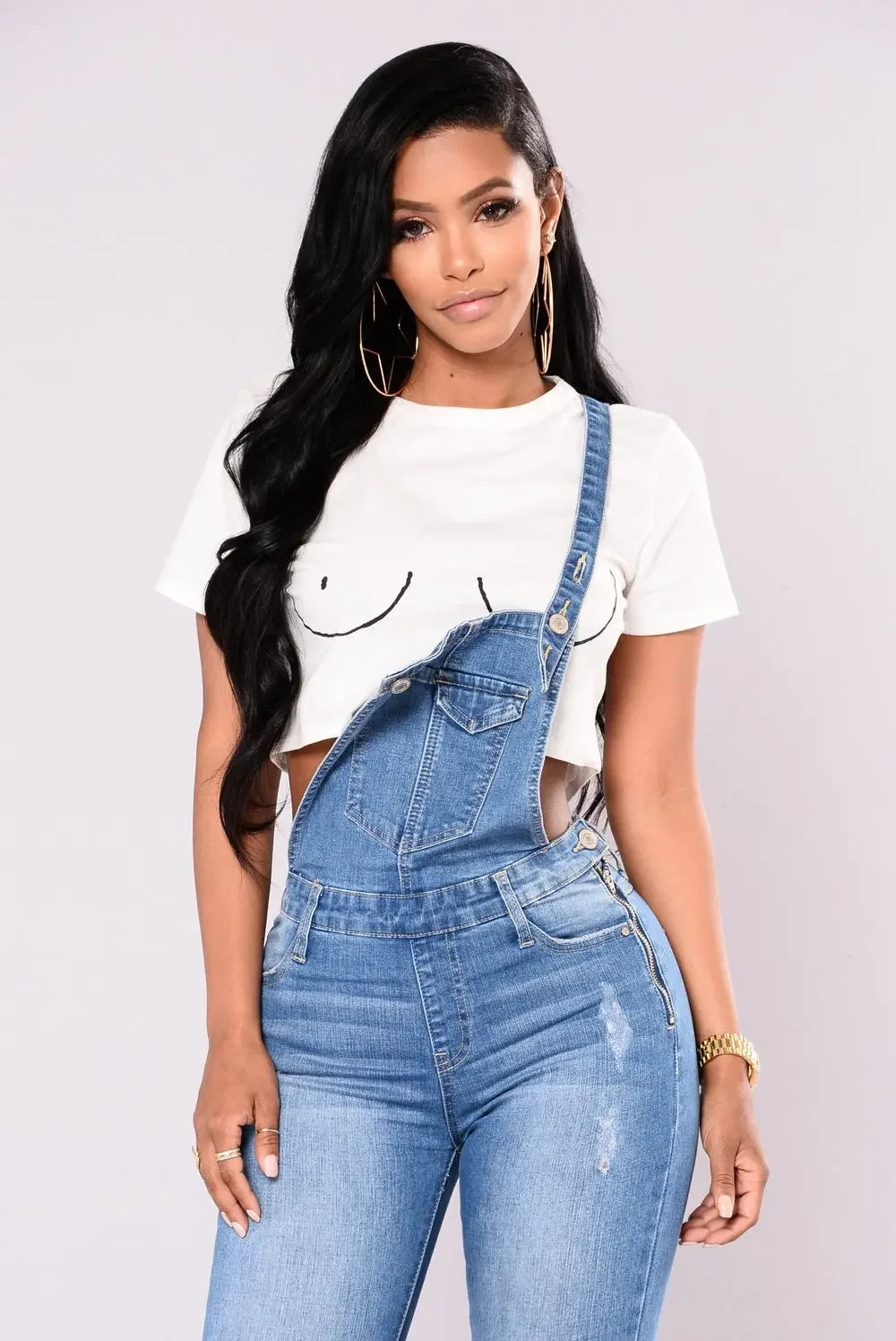 Summer Denim Jumpsuit Women Overall Rompers Jeans Pants Casual Hole Trousers Female High Waist Slim Denim Jeans Pencil Pants
