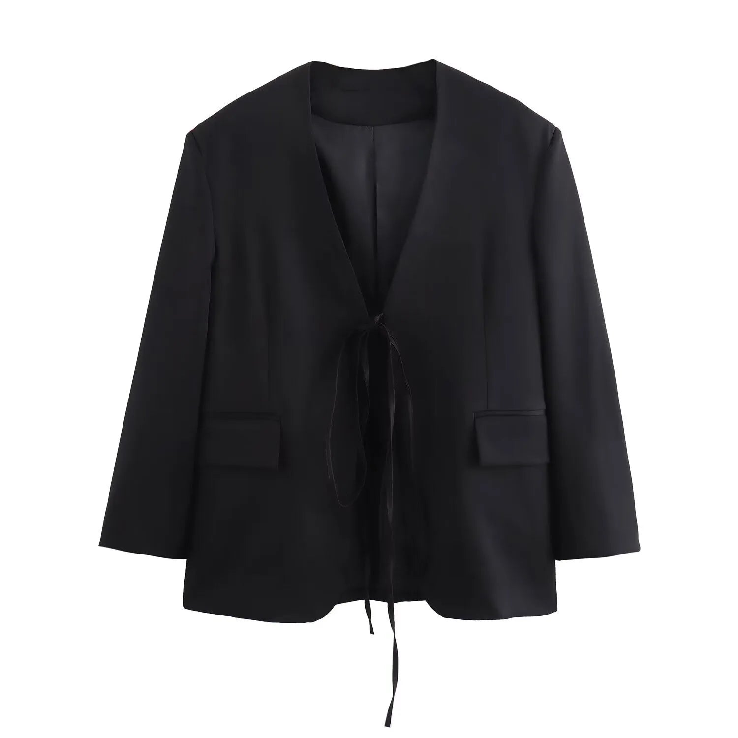 2024 autumn new women's clothing European and American style fashionable bow decoration loose suit jacket