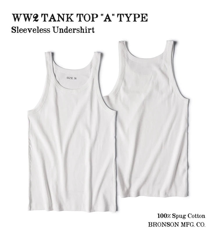 Bronson Old Fashion Thin Strap Tank Top Ribbed Cotton Sleeveless Undershirt Men