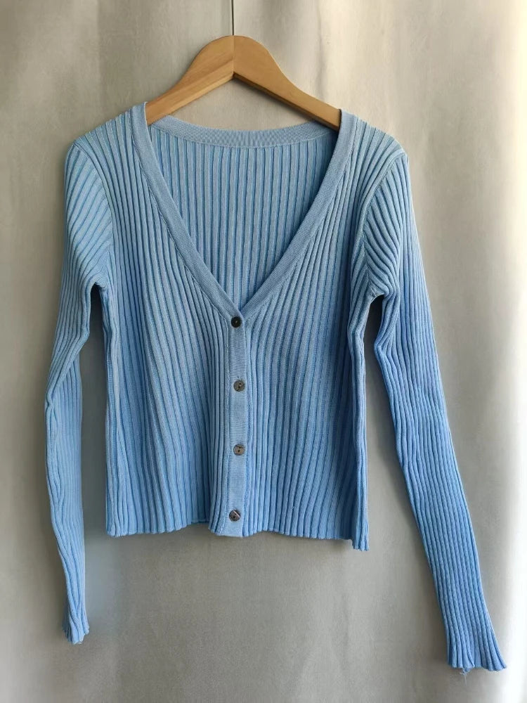 Neploe Spring Newly Patchwork Women Cardigans 2025 Fashion Slim Ladies Knitted Sweater Long Sleeve Buttons Sweaters 65057