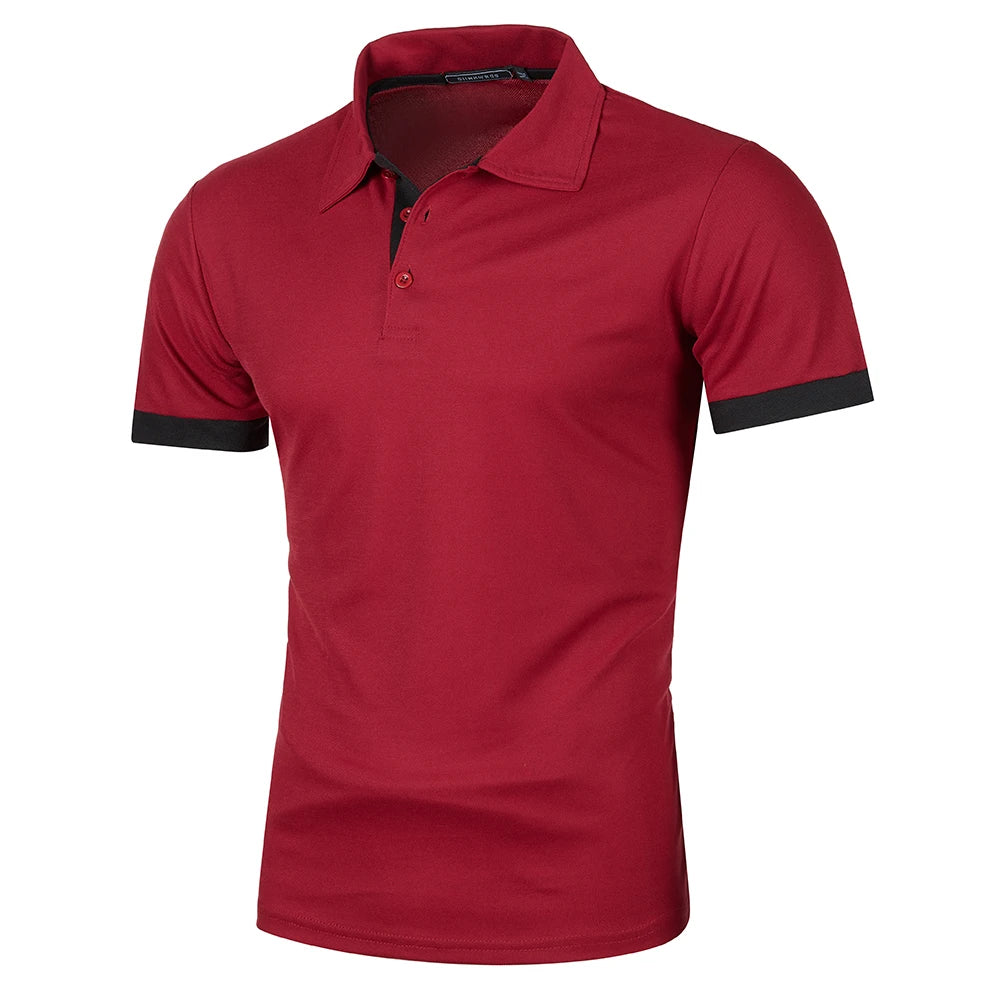 Summer Men Polo Men Shirt Short Sleeve Polo Shirt Contrast Color Polo New Clothing Streetwear Casual Fashion Men Collar Tops