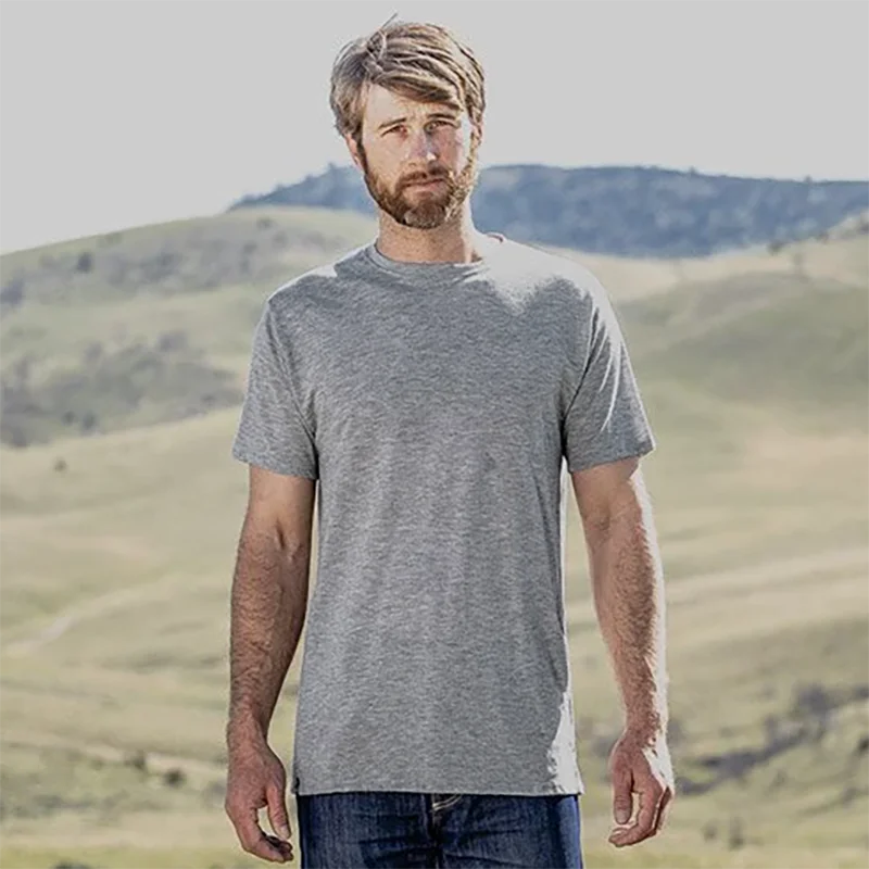 100% Superfine Merino Wool T shirt Men Base Layer Merino Shirt Wicking Breathable Quick Dry Anti-Odor No-itch USA Size