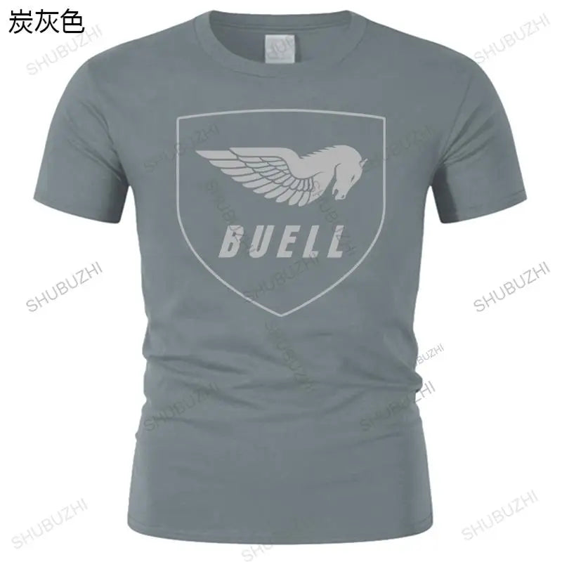 men's summer high quality t shirt Buell Motorcycle Company Logo Loose Size Tee Shirt unisex fashion crew neck t-shirt black