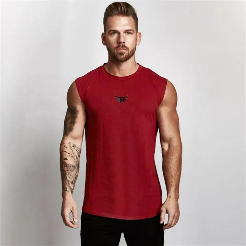 Summer Compression Gym Tank Top Men Cotton Bodybuilding Fitness Sleeveless T Shirt Workout Clothing Mens Sportswear Muscle Vests