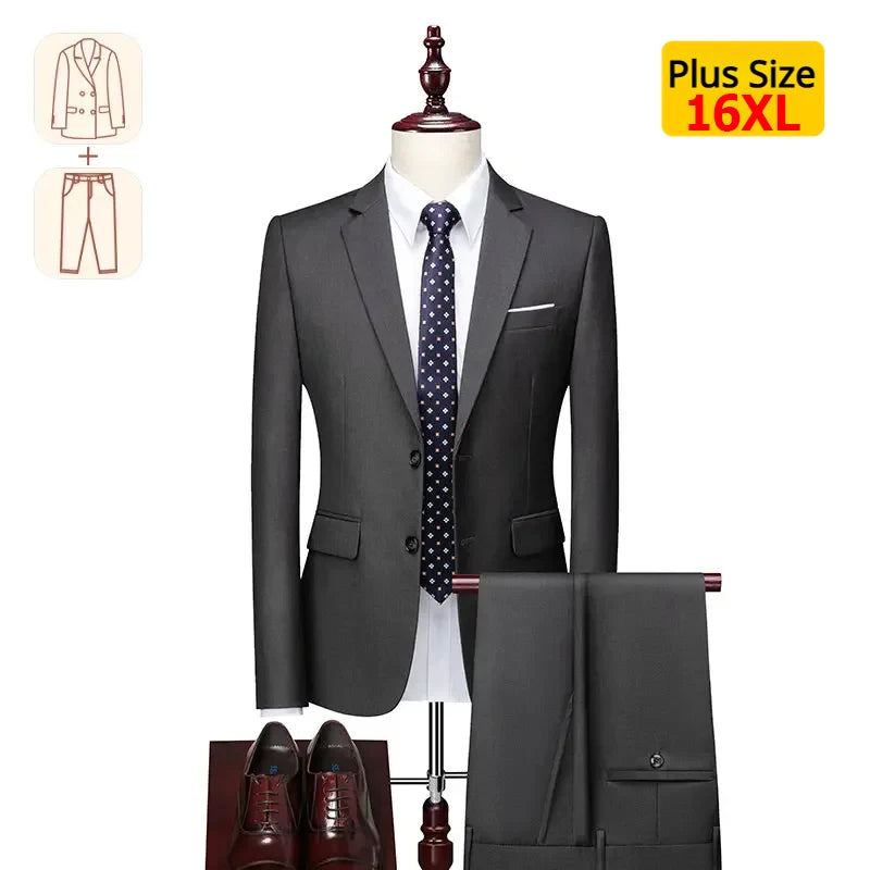 Upto 16XL fits 200kg, 440lbs Groom Wedding Dress Blazer and Pants for Men, Tailored to Perfection, Big and Tall Mens, Plus Size