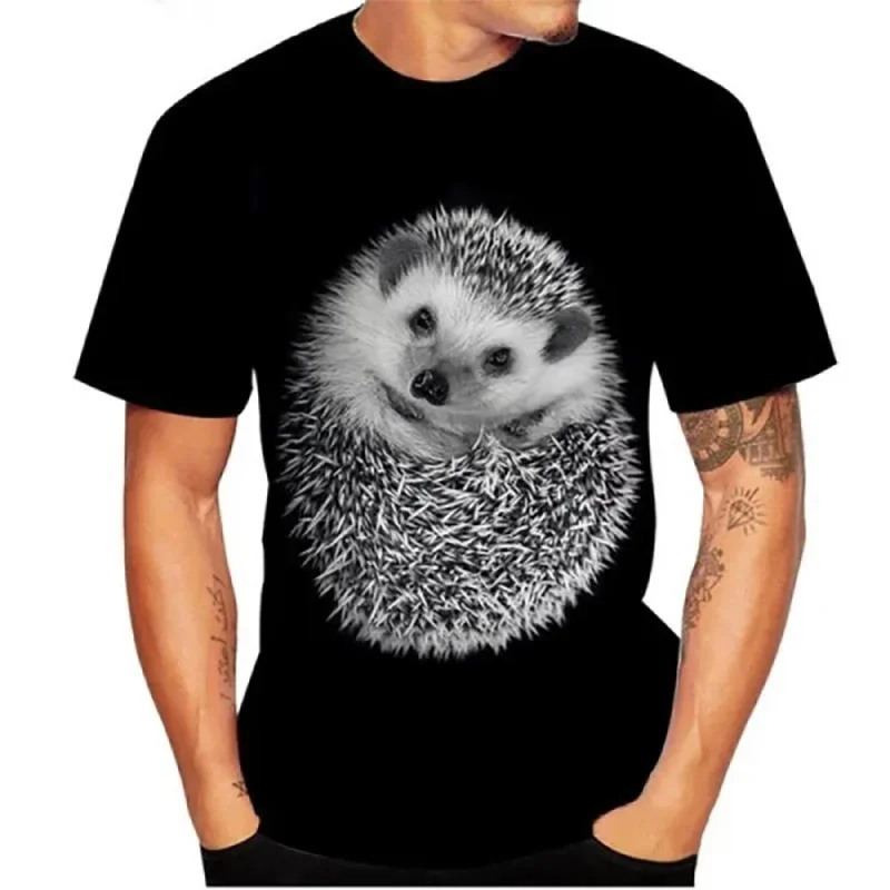 Summer Hedgehog Animal 3D Print T-Shirts Streetwear Casual Men Women Fashion Short Sleeve T Shirt O-Neck Kids Tees Tops Clothing