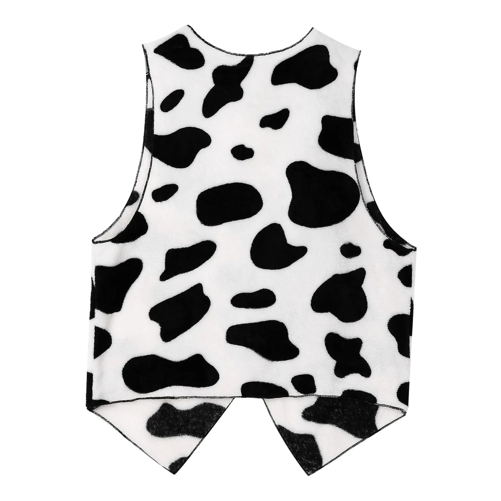 Men Cow Print Open Front Coat Jacket Vest Halloween Festival Hippie Costume Cowboy Cardigan Cosplay Party Fancy Dress Up