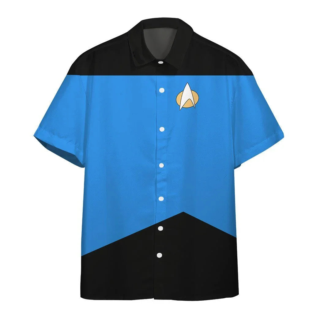 Hawaiian Men's Short Sleeve Shirt Star Trek Color Block Print Men's Lapel Top Large Size Casual Men's Shirt 2025 New Style