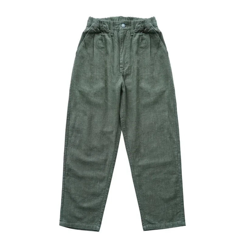 Sauce Zhan Men Pants ramie Pants Men Summer Breathable Casual Pants Ankle-length Loose Fit Taper Leg