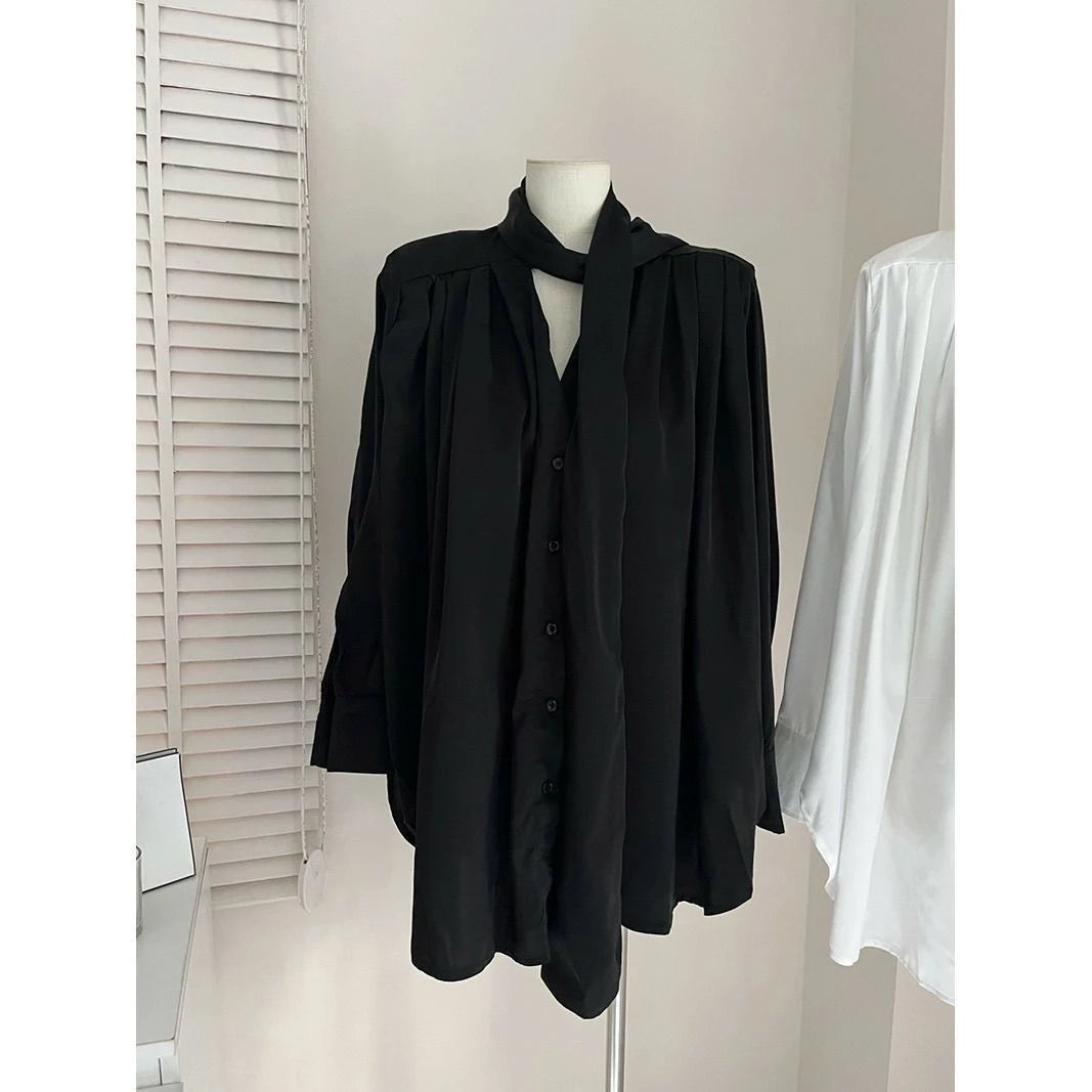 French Elegant Vintage Shirts Office Lady Button Spring Clothing Long Sleeve Loose Casual Korean Fashion Blouse Tees Y2k Tshirts