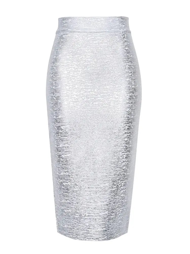 BEAUKEY Sexy Blue Mid Calf HL Bandage Pencil Skirt Long Bodycon Women Stretchable Split Skirt Wholesale XL Red Lady Skirts