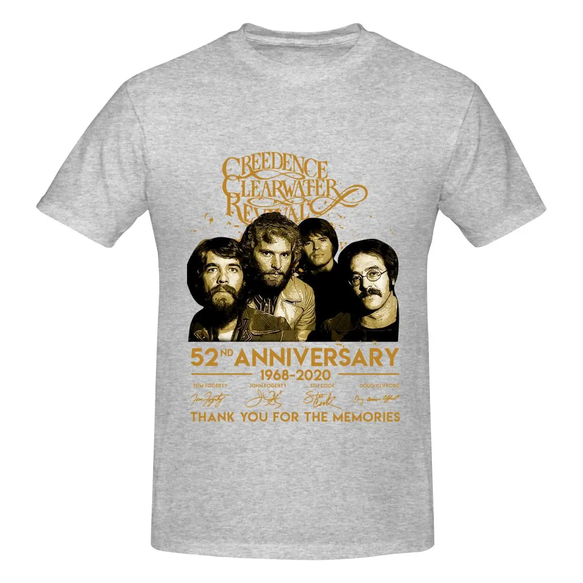Funny 52 Years Creedence Clearwater Revival Classic Men's T-shirt Printed Tops are loose and slim fit Women's T-shirts