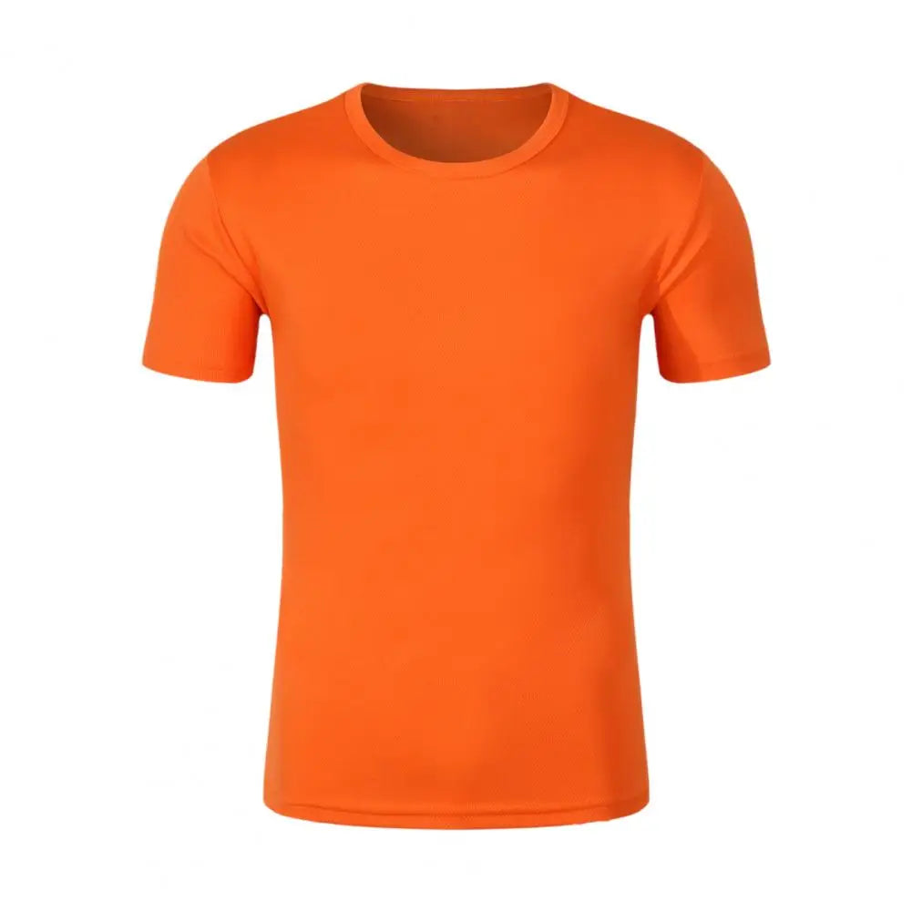 Quick drying T-shirt Unisex Short Sleeve Sport T Shirt Trainer Running T-Shirt Solid Color Breathable Women Men Tee Top S to 4XL