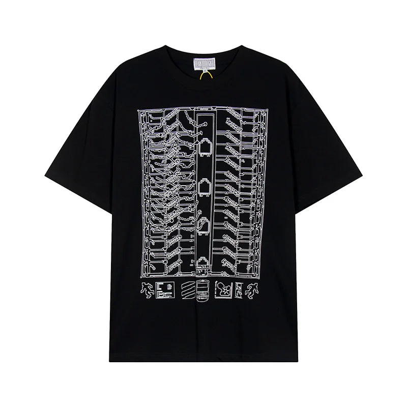 Vintage Batik Trapezoidal Logo Embroidery CAVEMPT T Shirt Men Women Oversized Short Sleeves Tee 100% Cotton CAV EMPT C.E T-Shirt