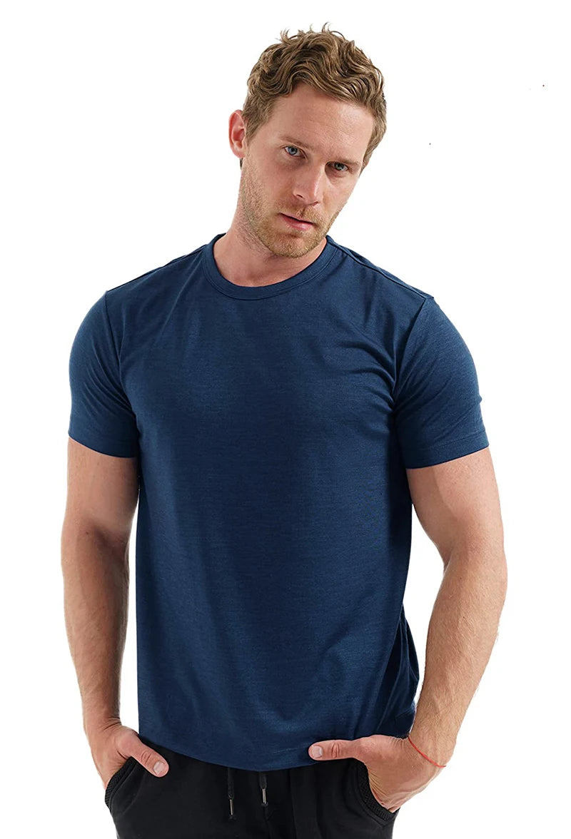 100% Superfine Merino Wool T shirt Mens Base Layer Merino Shirt Wicking Breathable Quick Dry Anti-Odor No-itch USA Size