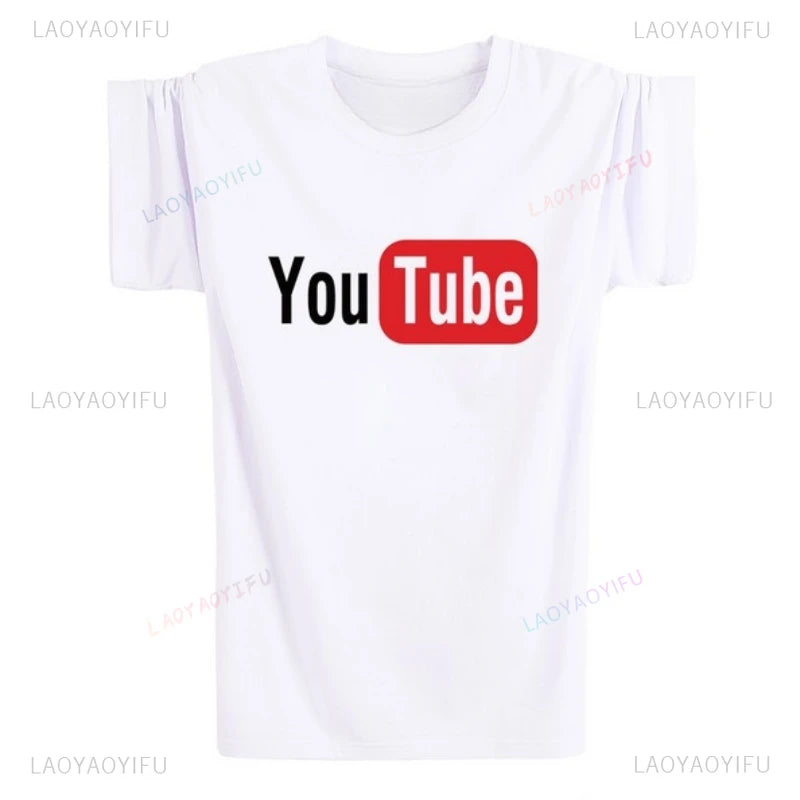 2024 YouTube Logo Print Lady T Shirts Brand Modal Tops Casual Custom Male Short-sleeved T-shirts Harajuku  Vintage T Shirt