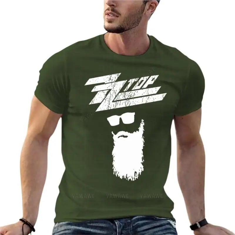 Zz Top Rock Band Logo Oversize T Shirt Summer Men Clothing  Cotton Streetwear Big Size Top Tee
