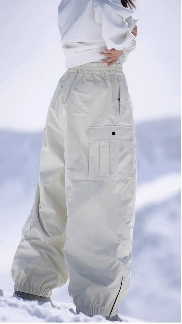 New Women Outdoor Windproof Waterproof Warm Violet Color Snow Trousers Oversize Ski Pants Winter Ski Snowboard Pants Cargo Pants