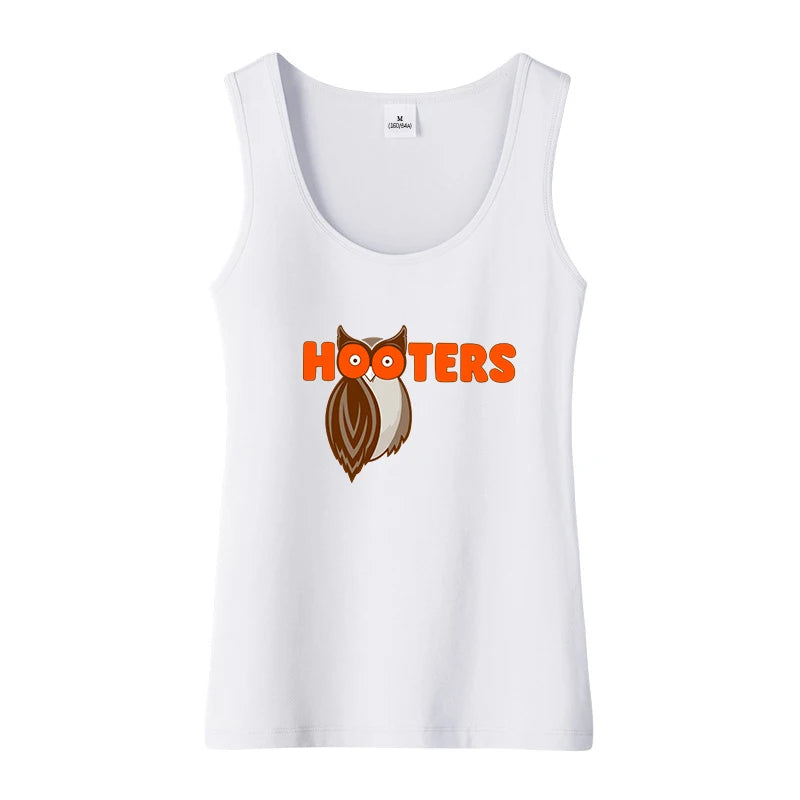 Spoon And Fork Cliparts Hooters Graphics Cotton Tank Tops Women's Street Fashion Novel Sleeveless Tee Shirt Hotwife Naughty Tops