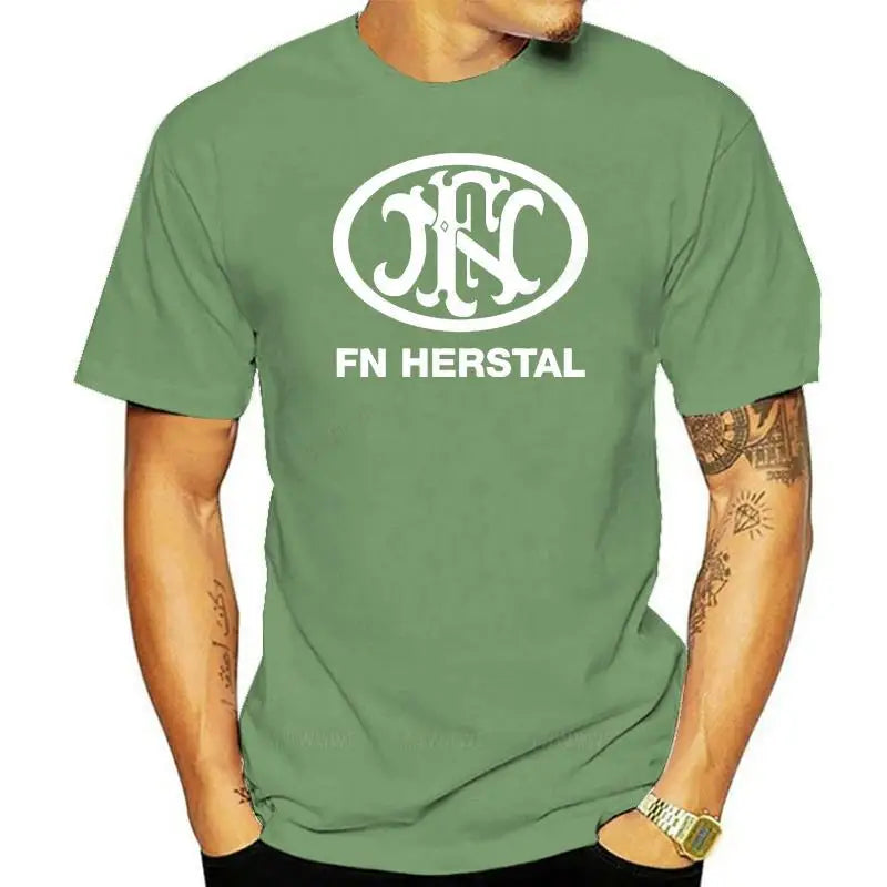 mens tee-shirt New FN Herstal Logo Short Sleeve Black Men T-Shirt Size S-5XL vintage style short sleeve Oversized t shirts