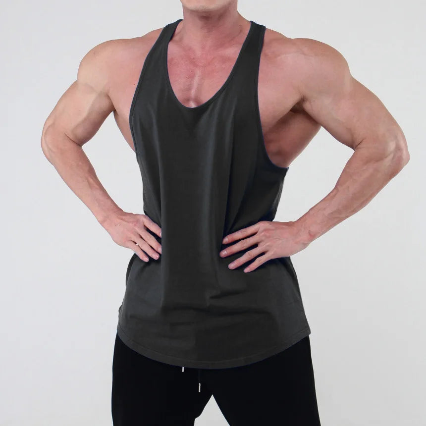 Sports Vest Men's Summer Solid Color All-Match Sleeveless I-Shaped Running Training Clothes Customized With Your Favorite LOGO