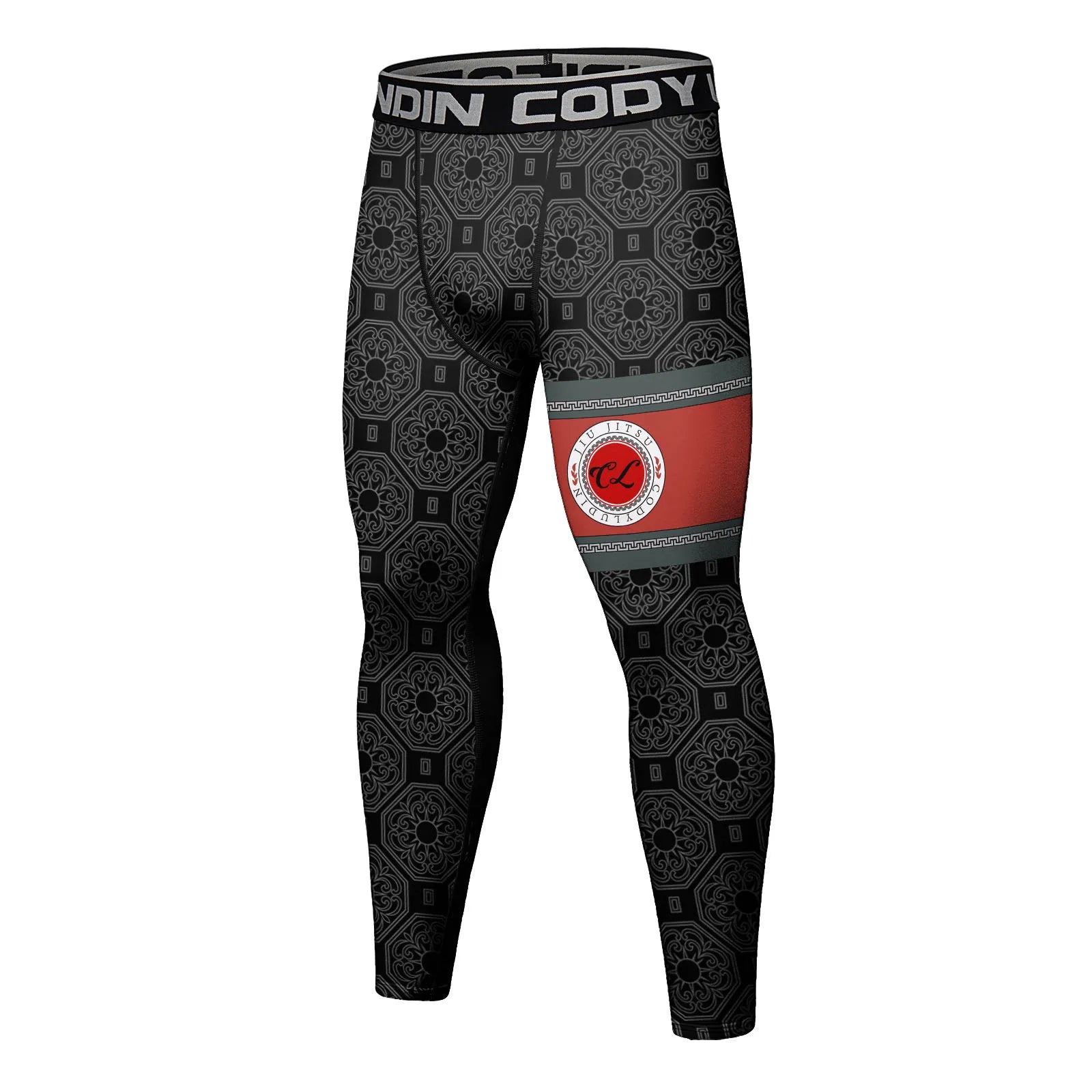 Cody Lundin Men's Jiu Jitsu Spats Stappling Compression Tights Pant Training BJJ No Gi Grappling Leggings Gym Fitness Trousers