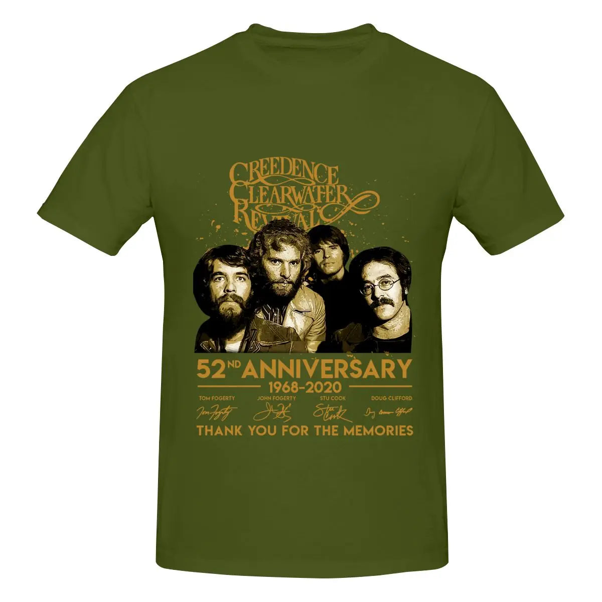 Funny 52 Years Creedence Clearwater Revival Classic Men's T-shirt Printed Tops are loose and slim fit Women's T-shirts
