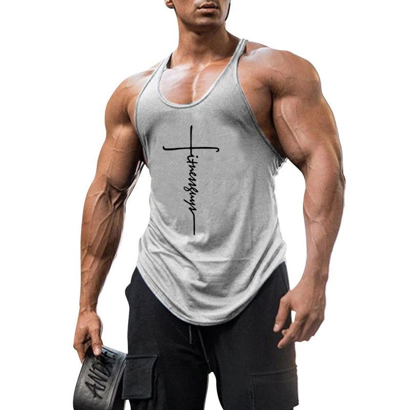 New Brand Gyms Clothing Mens Bodybuilding Tank Top Cotton Sleeveless Vest Sweatshirt Fitness Workout Sportswear Tops for Male