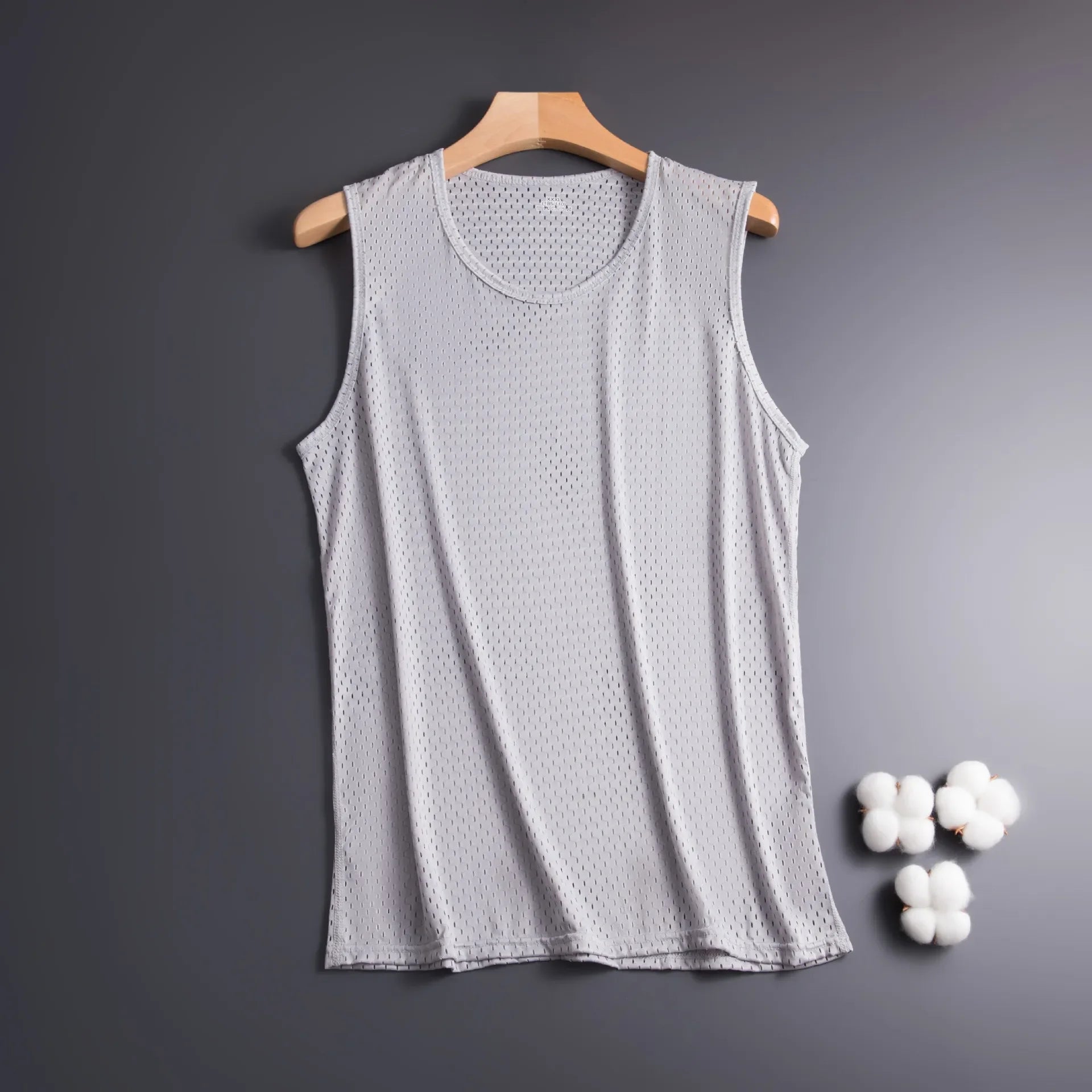 Mens Mesh Vest Ice Silk Quick-drying Bodybuilding Tank tops Fitness Muscle Sleeveless Narrow Men Vest Fitness Casual Sport Tops