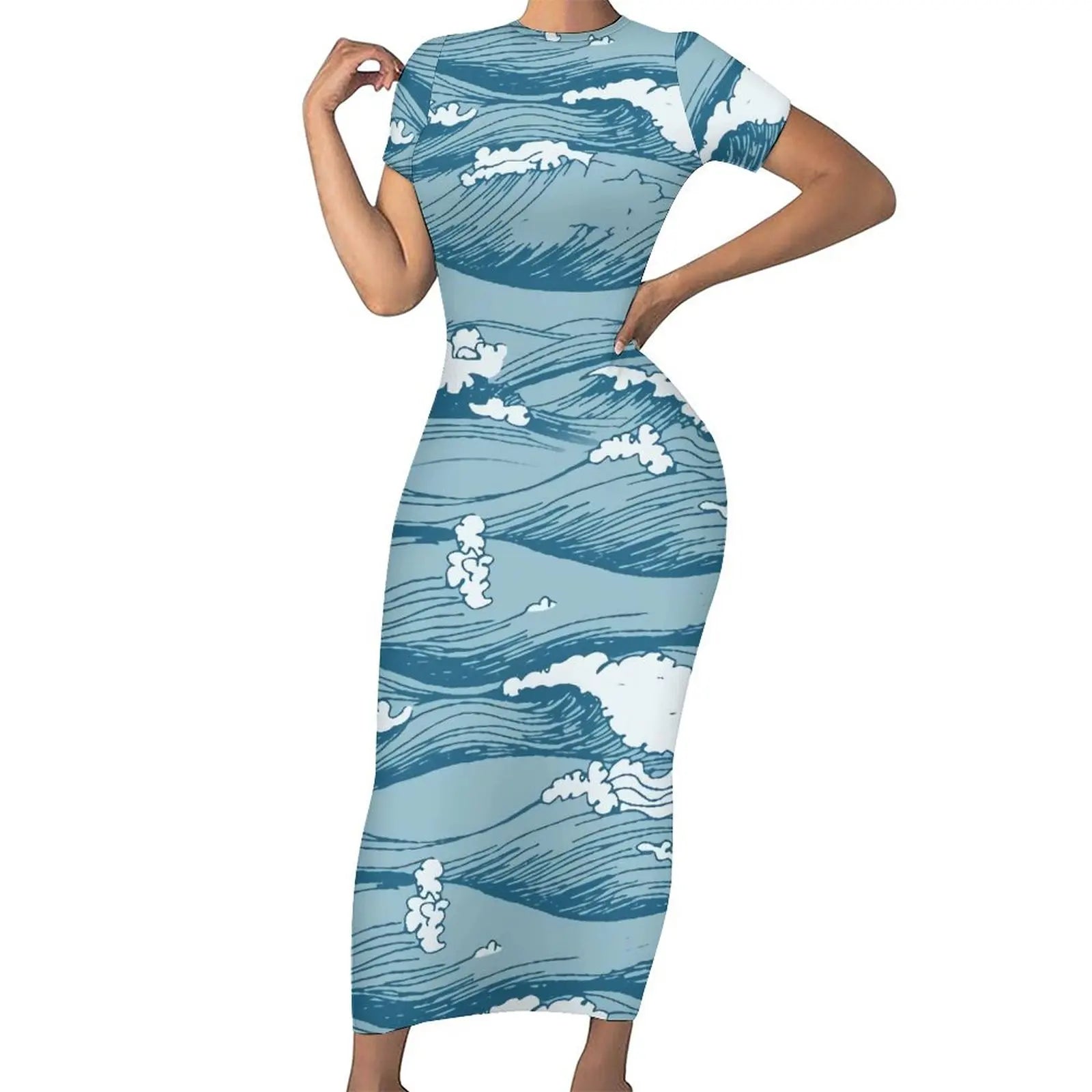 Nezuko Kamado Pink Bodycon Dress Woman Kimetsu No Yaiba Anime Demon Slayer Kawaii Maxi Dresses Holiday Aesthetic Print Dress