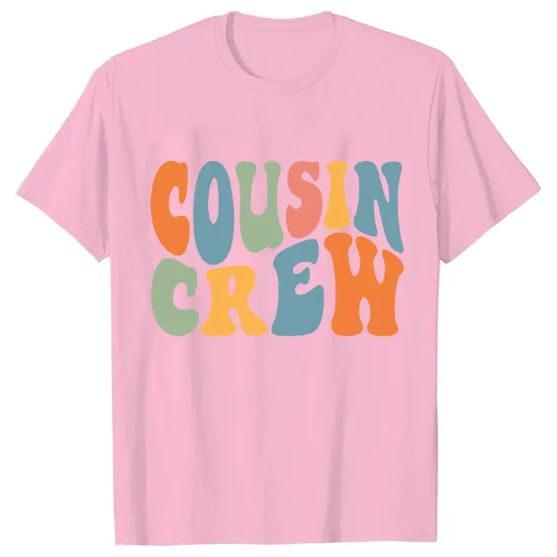 Matching Family Outfits Cousin Crew Graphic Tops Girls Family Birthday Party T-shirt Unisex Child Clothing Short Sleeve Tees