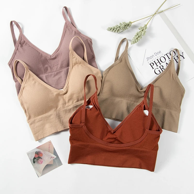 U-Shaped Backless Tank Top Women Intimate Strap Bra Camis Seamless Brassiere Women Wirefree Bralette Sexy Camis Bras Underwear