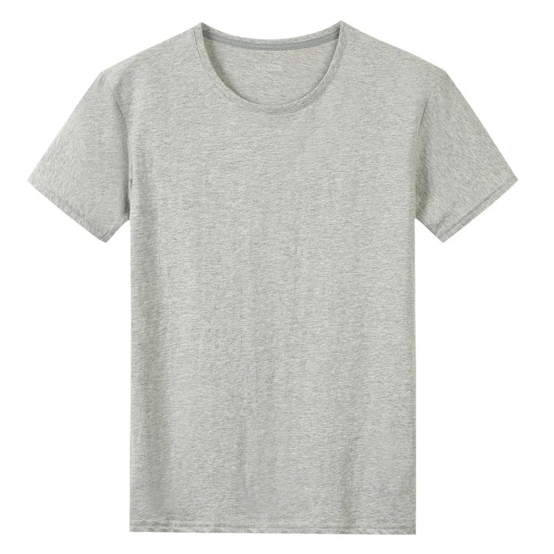 Summer New Men's 100% Cotton T-Shirt Solid Color Soft Touch Fabric Men's Basic Tops Tees Casual Men Clothing Fashion Tops Tees