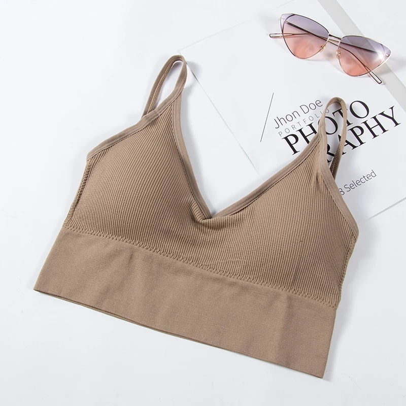 U-Shaped Backless Tank Top Women Intimate Strap Bra Camis Seamless Brassiere Women Wirefree Bralette Sexy Camis Bras Underwear