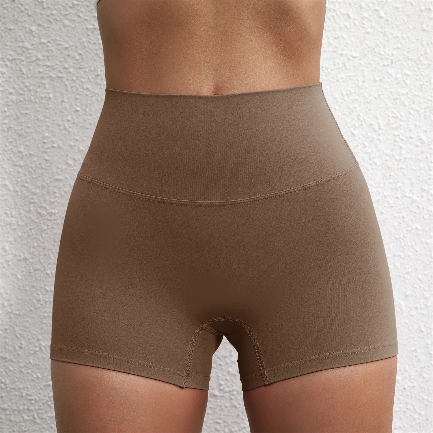 Solid Color Tight Compression Sport Short High Waist Yoga Ultrashort Legging Training Soft Women Gym Athletic Tight Squat Proof