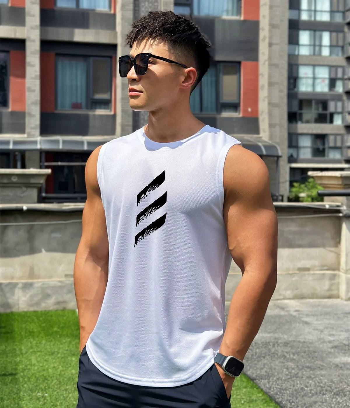 Men Bodybuilding Tank Top Gym Fitness Quick Dry Sleeveless Shirt Sport Training Clothes Male Summer Casual Stringer Singlet Vest