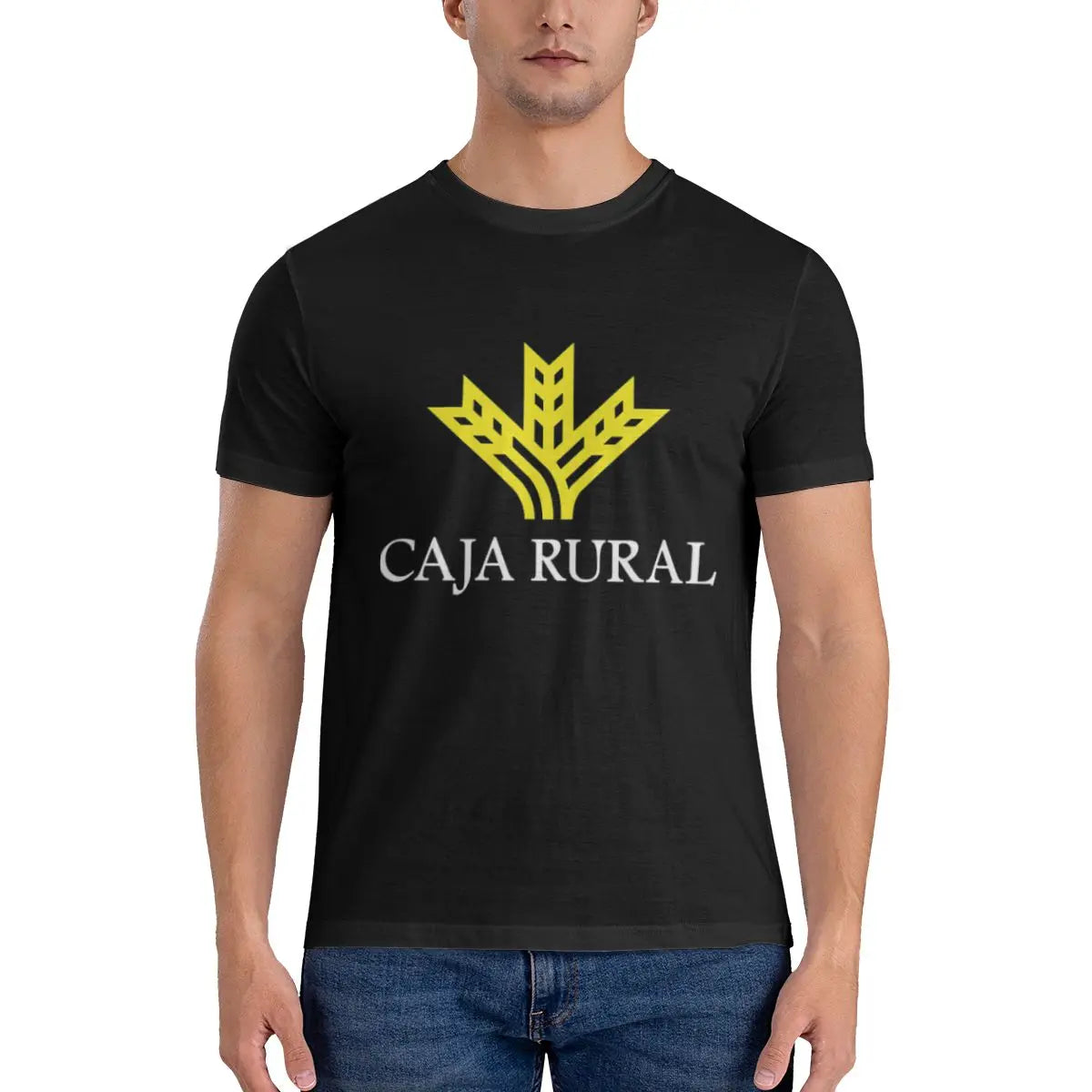 NEW Brilliant Caja Rural Design T-shirt Men Print Round neck T-shirt Summer Fashion Short Sleeve Cotton T Shirt
