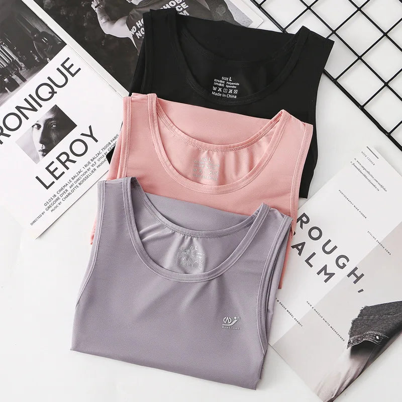 Summer Sports Vest Men Breathable Tank Tops Cool Ice Silk Sleeveless T-shirts Quick Drying Undershirts Male Gym Fitness Singlet
