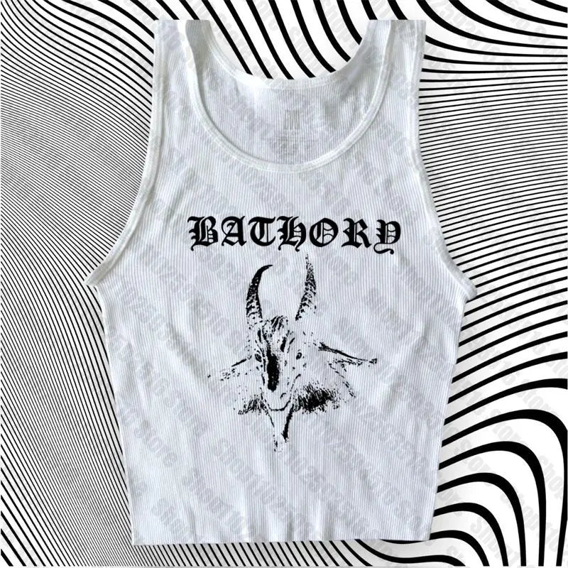 Summer y2k Printing Women Trash Casual Vest Top women Short Crop Top Aesthetic punk Streetwear Female Tops Gothic Corset tvest