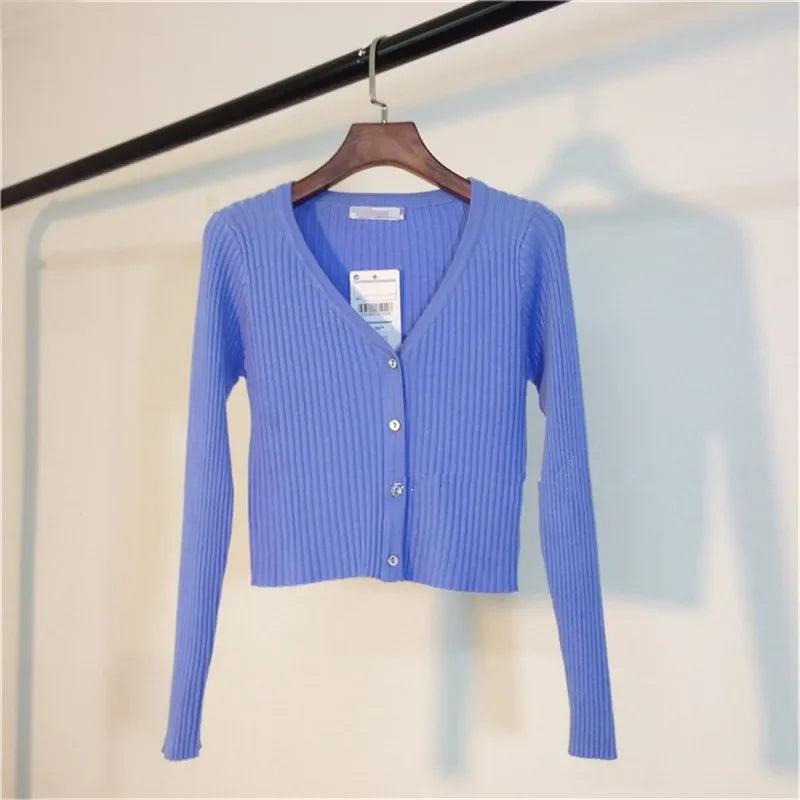Neploe Spring Newly Patchwork Women Cardigans 2025 Fashion Slim Ladies Knitted Sweater Long Sleeve Buttons Sweaters 65057
