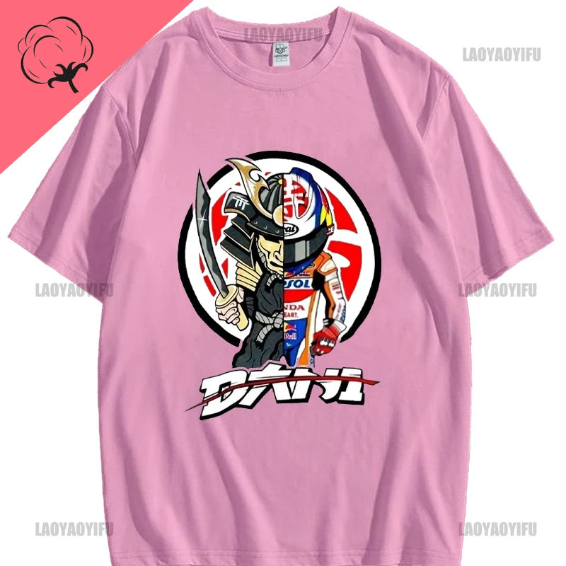 T-Shirt Men Harajuku Streetwear Dani Pedrosa Official Samurai T Shirt Printed T-Shirt Boys Top Cotton Tee Fashion